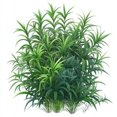 Fototapeta premium Lush Green Tropical Foliage: A Vibrant 3D Render of Dense, Detailed Greenery Perfect for Landscaping Designs and Digital Art Projects