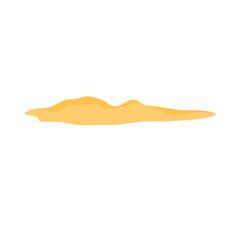 Pile of sand illustration. Heap of sand mound, desert or beach dune cartoon style. Construction material.