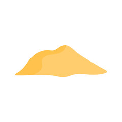 Pile of sand illustration. Heap of sand mound, desert or beach dune cartoon style. Construction material.