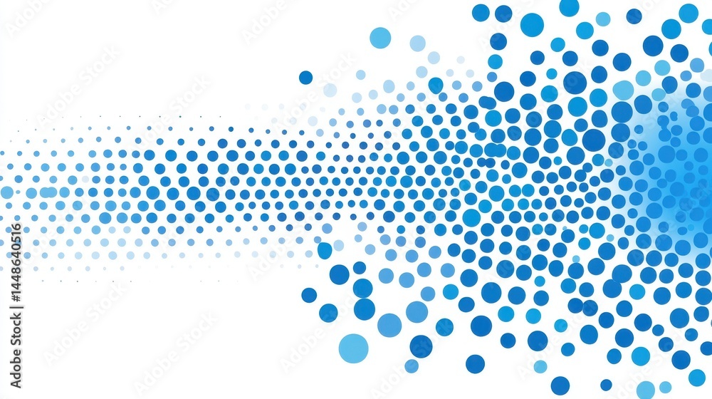 Sticker abstract blue circles on white background creating a dynamic and modern design perfect for technolog