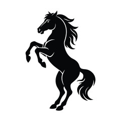 rearing horse strong vertical pose vector art 