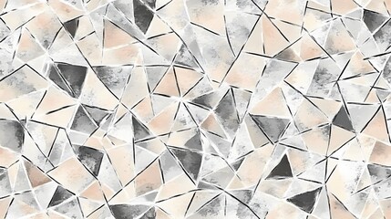 Abstract Geometric Beige Gray Triangle Pattern Watercolor Texture