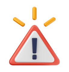 Creative 3D Alert Icon with Exclamation Point and Warning Triangle Design