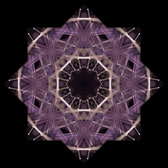 Abstract pattern, multi-colored kaleidoscope from photos stage light and smoke on stage, lighting and spotlights