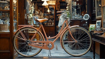 Vintage bicycle in antique shop
