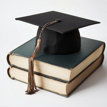 Libri con cappello da laurea.