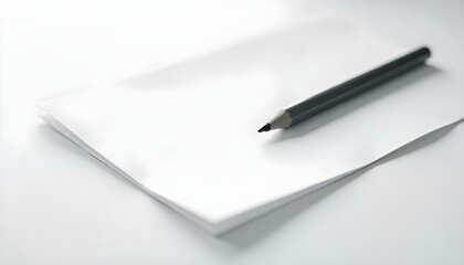 Blank paper with mechanical pencil isolated on white