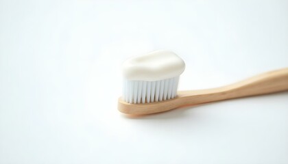 Toothbrush and toothpaste on white background
