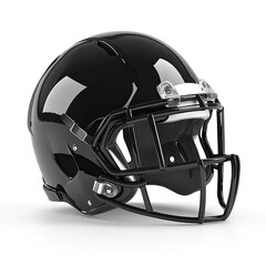 Naklejka premium Glossy Black Football Helmet with Studio Shot.