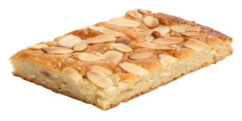 almond flake slice on white background