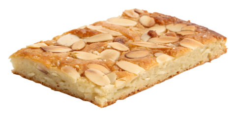 almond flake slice on white background
