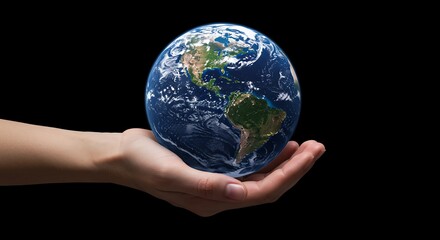 Earth in Hand: A Serene, Realistic Globe Image