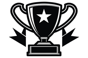 trophy icon silhouette with Transparent Background.