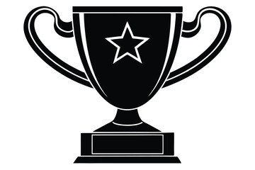 trophy icon silhouette with Transparent Background.