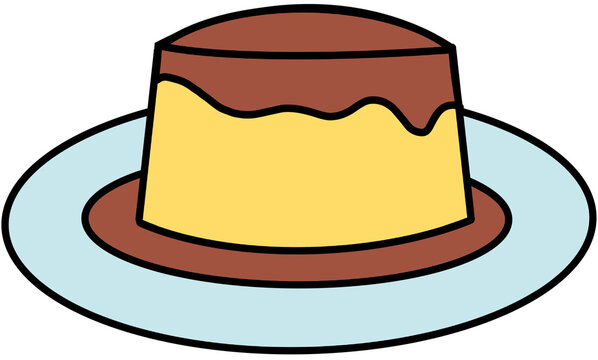 cartoon doodle style flan