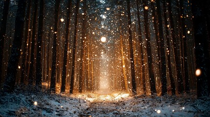 Winter wonderland forest path