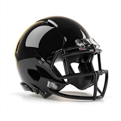 Fototapeta premium Glossy Black Football Helmet Ready for Game Day.