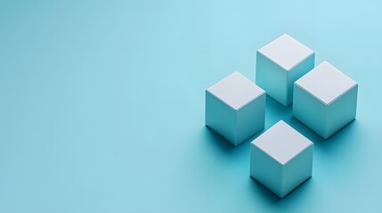 Obraz premium Abstract Blue Cubes Minimalist Product Display Background