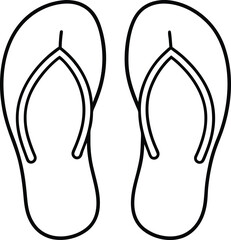black outline icon of flip flops vector art