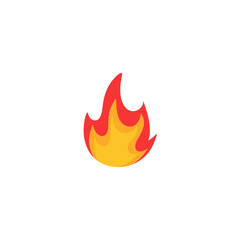 Fire emoji flames icon in cartoon style