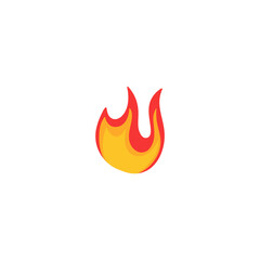 Fire emoji flames icon in cartoon style