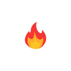 Fire emoji flames icon in cartoon style