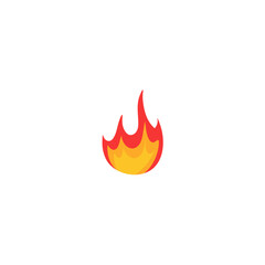 Fire emoji flames icon in cartoon style
