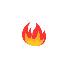 Fire emoji flames icon in cartoon style