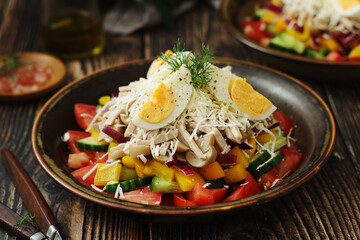 A traditional Bulgarien salad dish - Ovcharska salad	