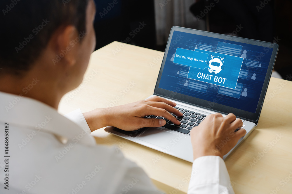 Poster chatbot software application for modish online business that automatically reply to customer questio