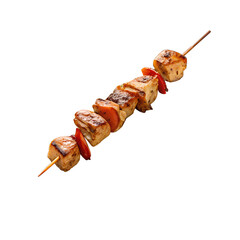  chicken kebab skewers on transparent background png