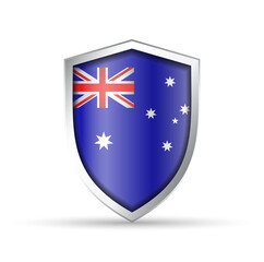Australia Flag Glossy Shield Icon