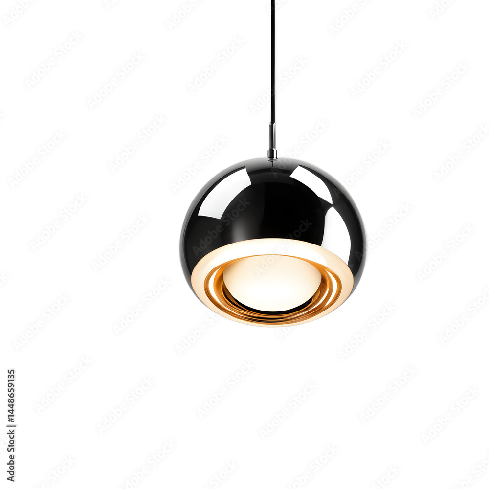 Poster High-tech levitating wireless orb lamp, isolated on a empty plain background