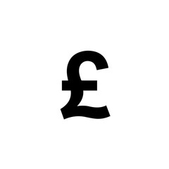 Black pound symbol on a clean white background  