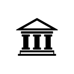 Minimalist illustration of a bank silhouette  