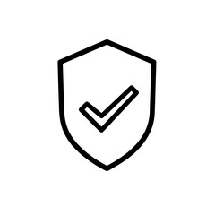 Shield icon with check mark symbolizing security and protection  