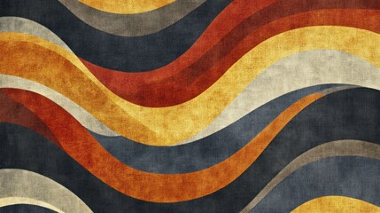 Abstract design featuring flowing, textured, colored lines.