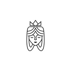 logo of queen or princess with crown