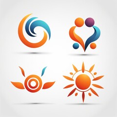 set of colorful abstract icons, vector illustration