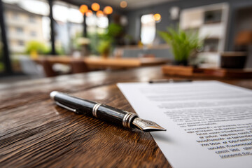 Property agreement signing with pen