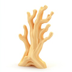 Obraz premium Golden Coral Reef 3D Render with Ocean Decor.