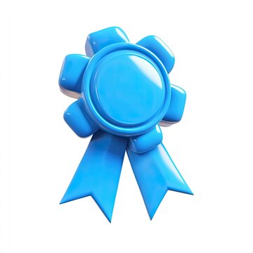recommend clip art: Blue Glossy Award Ribbon Badge 3D Render.