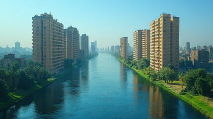 Obraz premium Canal cityscape