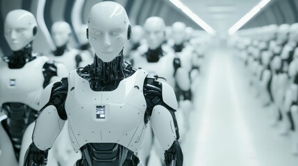 Futuristic Robots in a High-Tech Environment with Modern Design