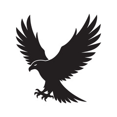 Obraz premium Eagle soaring in black silhouette form