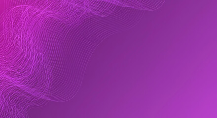 Abstract gradient background with flowing wave lines transitioning from magenta to purple. Smooth fluid design with dynamic motion effect. Tech product launches, music streaming services, digital.