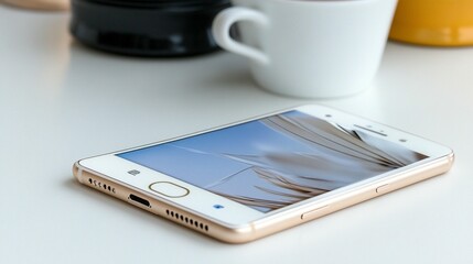 Sleek digital tablet on desk modern technology device image