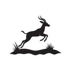 Antelope moving swiftly in silhouette pose
