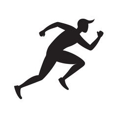 Man running with energy in silhouette pose