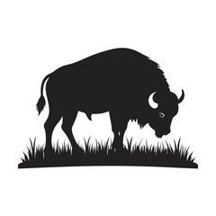 Bison silhouette in strong wild pose